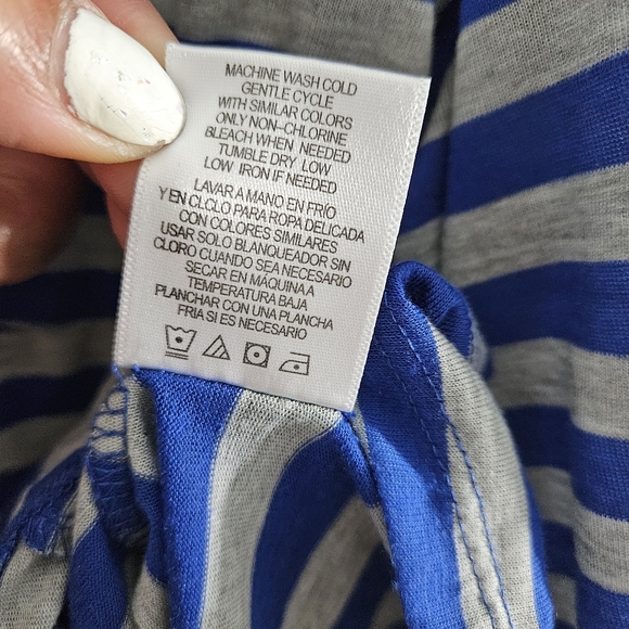 Bongo Women's Plus Stripe Nautical Coastal Roll Tab Button Up Shirt Top - Picture 13 of 13